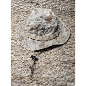 Boonie Hat USMC Size L Marpat Desert Military Marine Corps Logo Camouflage